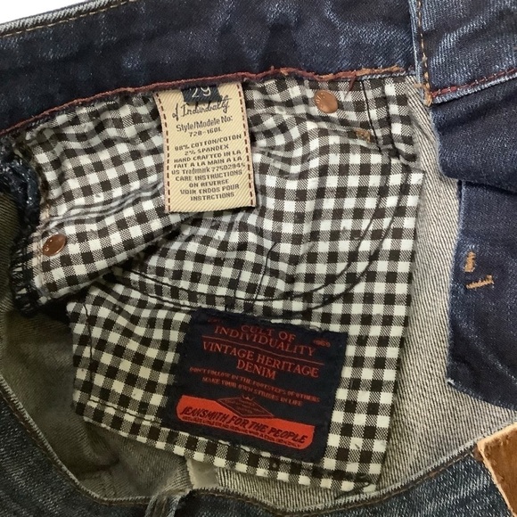 Cult of Individuality Jeans Sz 29 Bohemi Boot Cut Blue Distressed Thighs Hems - Picture 3 of 11